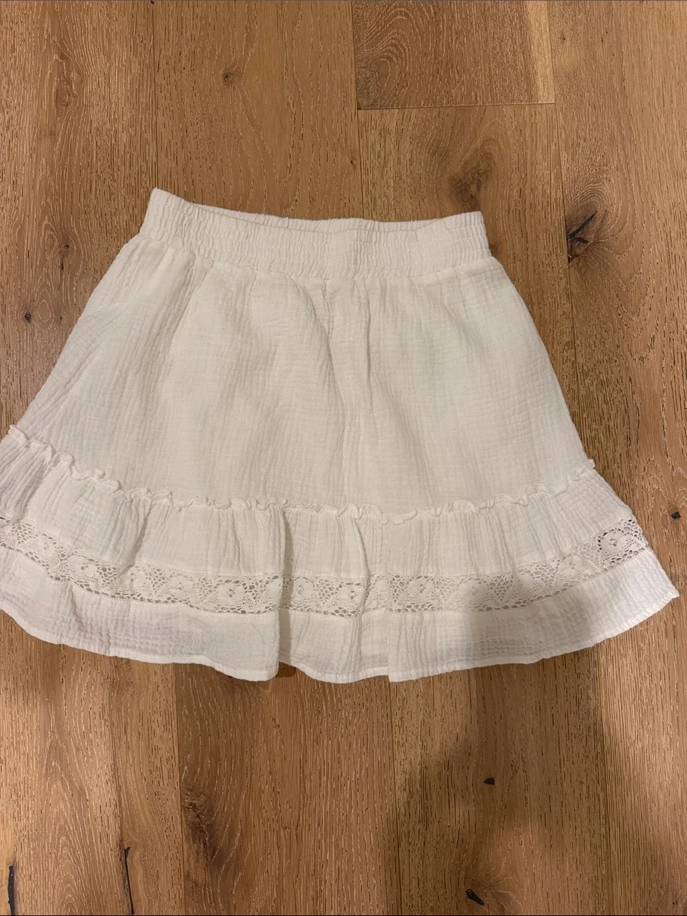 BB Dakota White Cotton Lace-Trim Circle Skirt - Picture 3 of 3